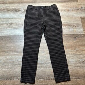LOFT Women's Brown/tan/navy Checkered Skinny Pants